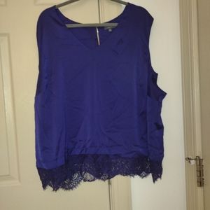 The Limited purple blouse with lace detail